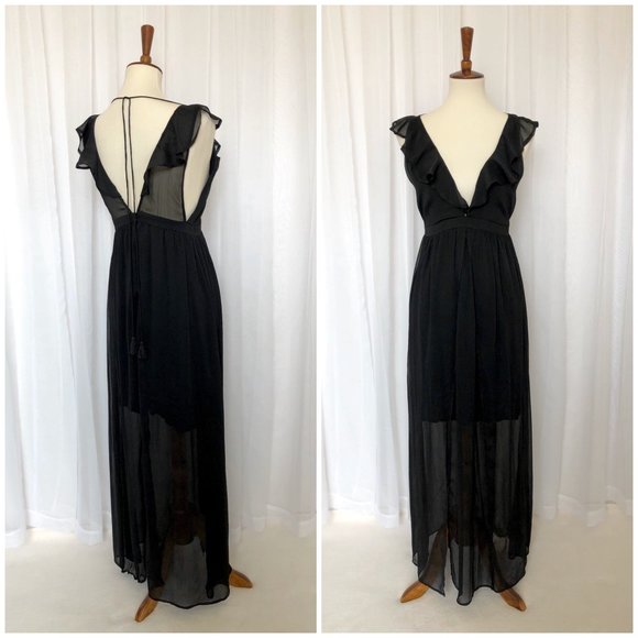 The Jetset Diaries Tan Lines Maxi Deep V-Neck Sz M - Picture 7 of 7